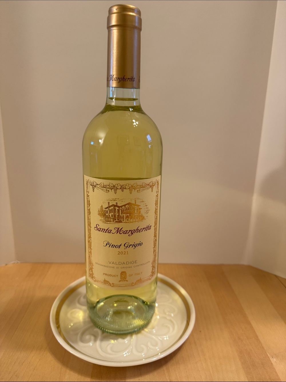 Vintage Lenox Seville Collection porcelain ivory wine coaster/ash tray w/22k